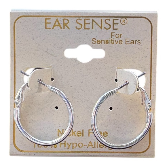 5/$25 Ear Sense Silver Hoop Earrings Hypoallergenic For Sensitive Ears